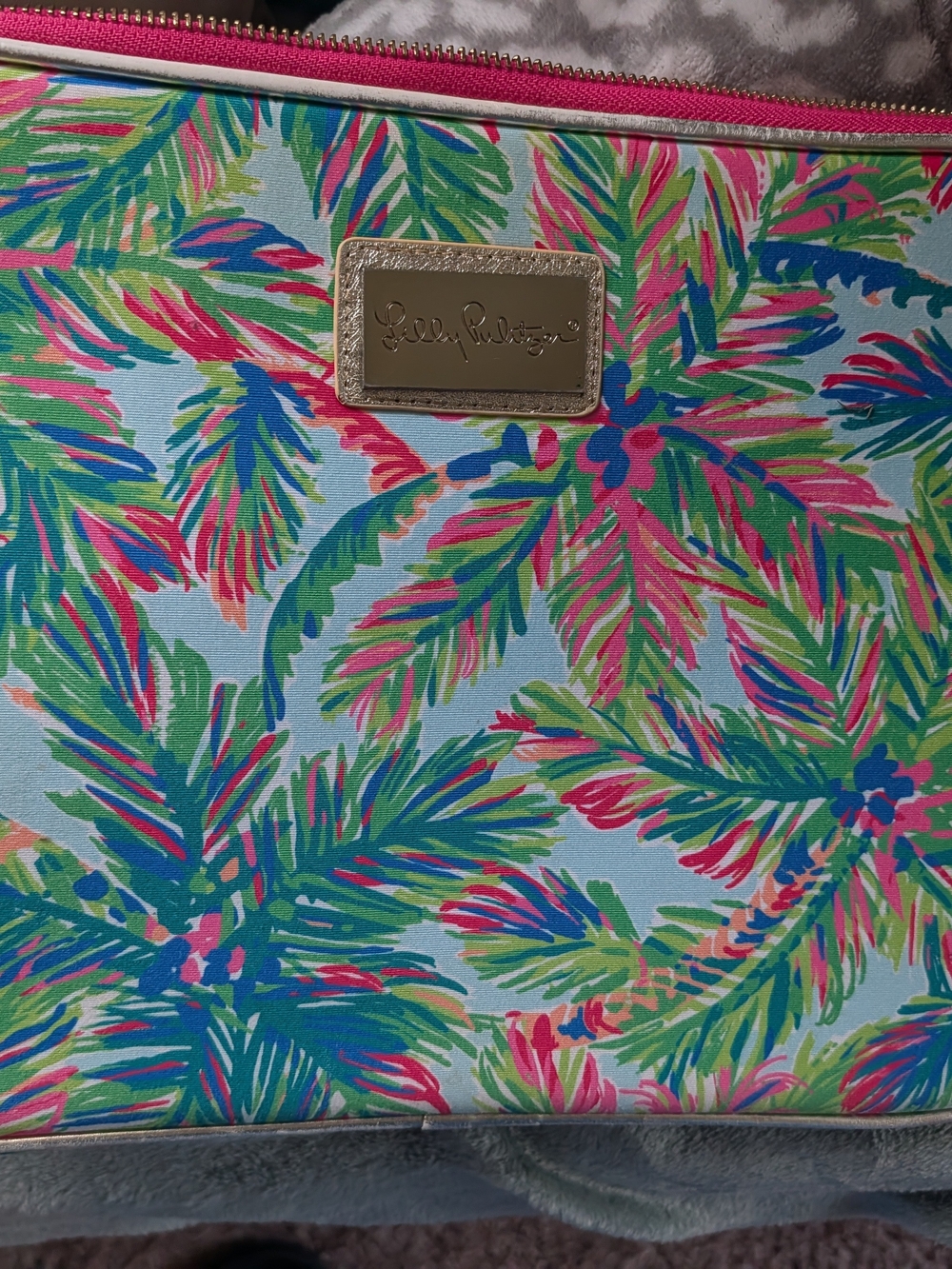 Lilly Pulitzer Tropical Palm Print Tech/Laptop Bag